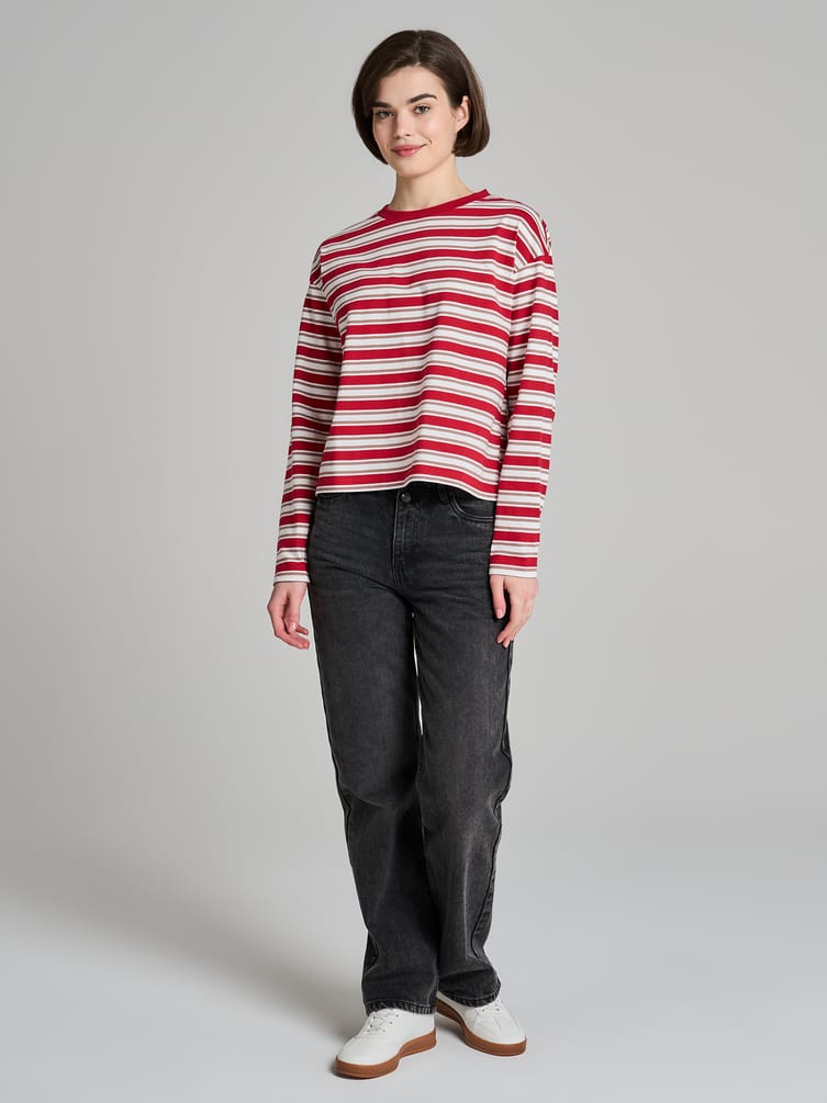 Лонгслив в полоску с длинным рукавом