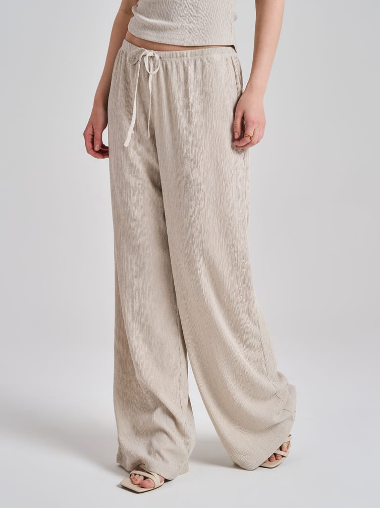 Брюки прямые из жатой ткани