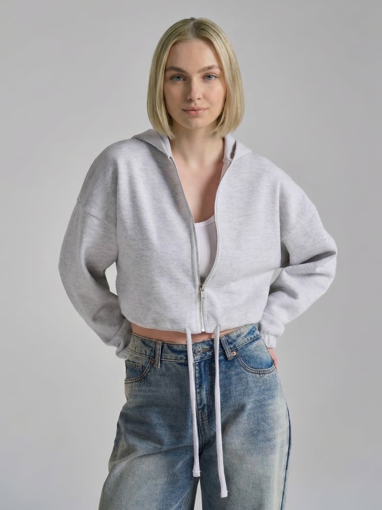 Зип худи укороченная на молнии