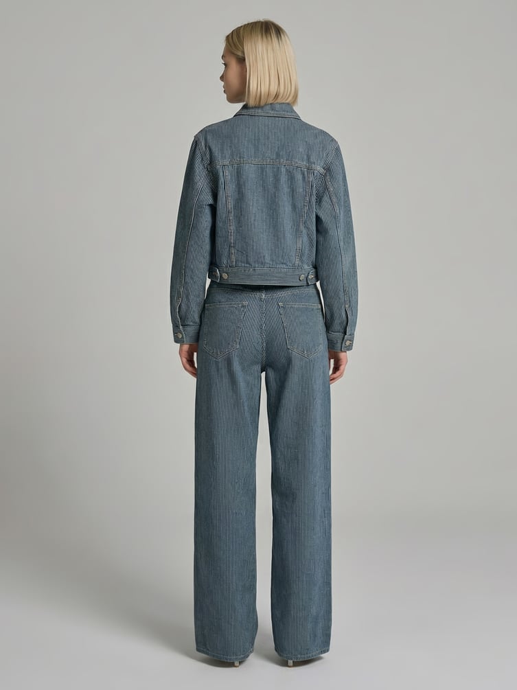 Куртка джинсовая в полоску