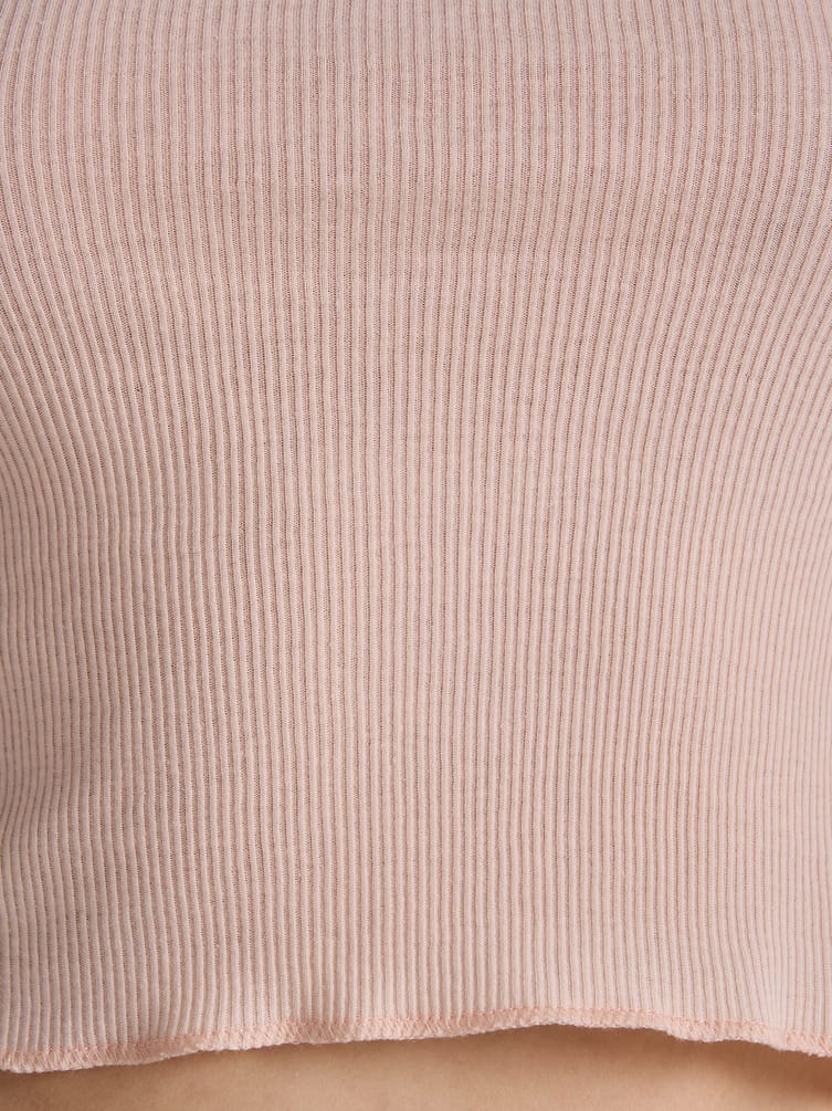 Майка в рубчик с кружевом