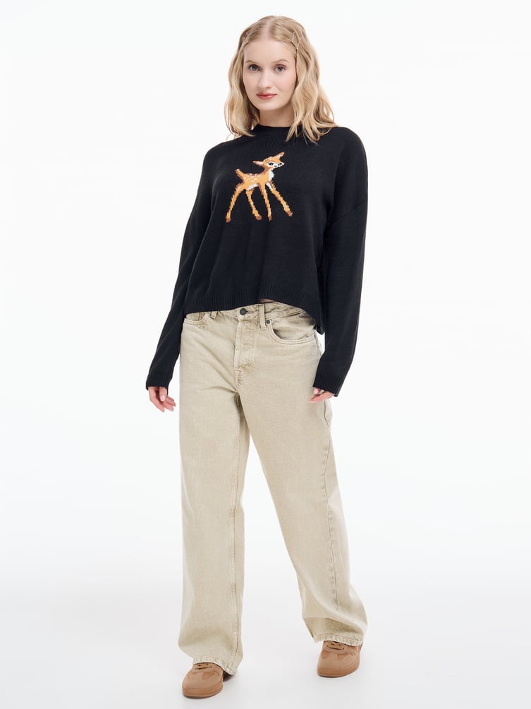 Джемпер трикотажный с принтом