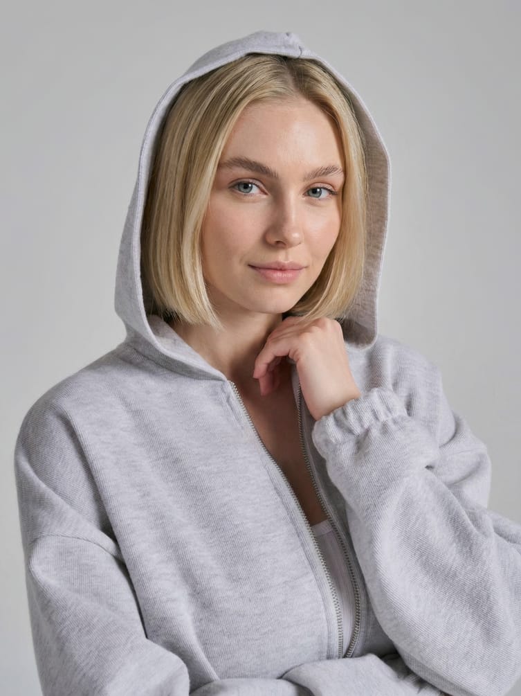 Зип худи укороченная на молнии