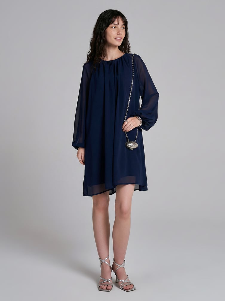 Платье мини шифоновое