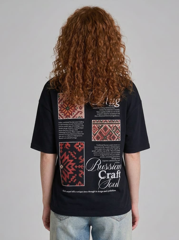 Футболка оверсайз с принтом Russian Vibes