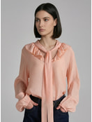 Блузка с шарфом и рюшами