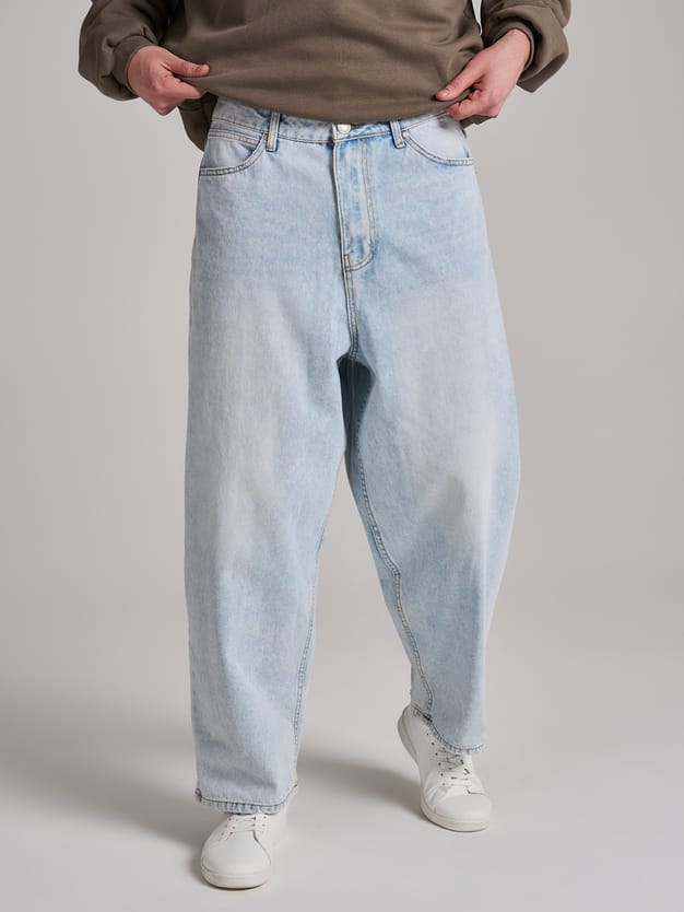 Джинсы багги широкие