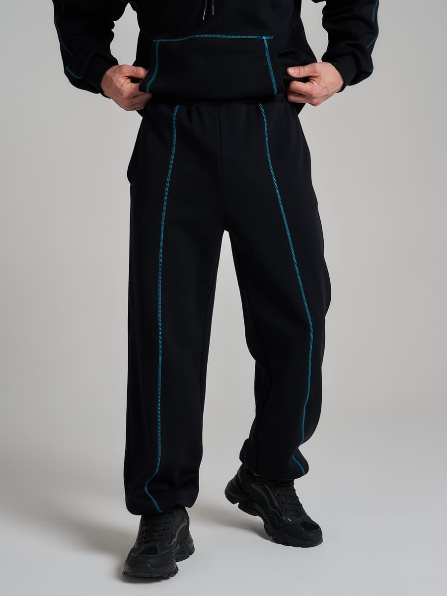 Тёплые брюки оверсайз с начёсом