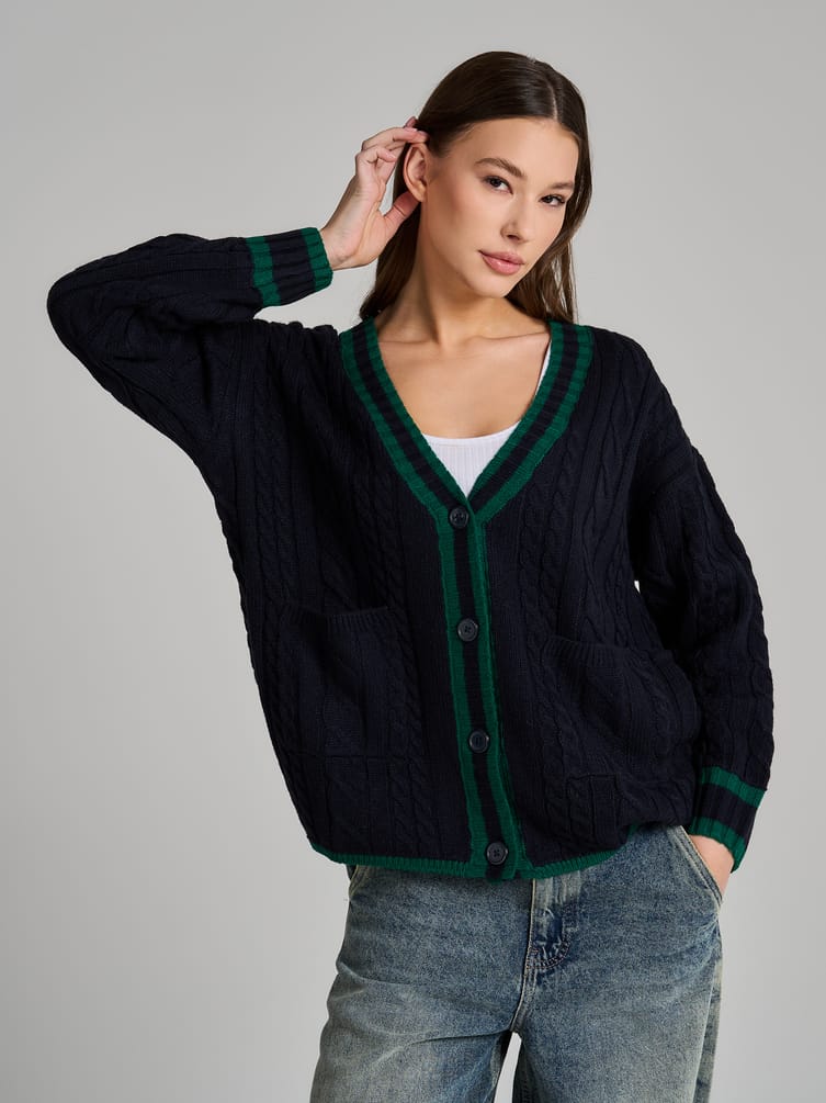 Кардиган вязаный оверсайз на пуговицах