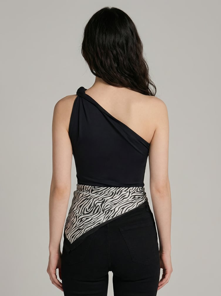 Боди нарядное с лямкой на одно плечо