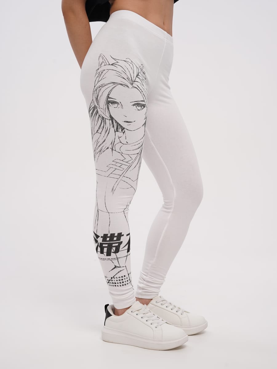 Облегающие леггинсы с принтом аниме