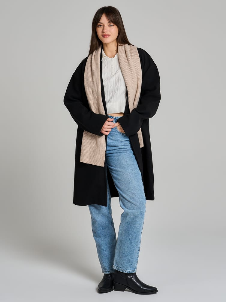 Зимний однотонный шарф