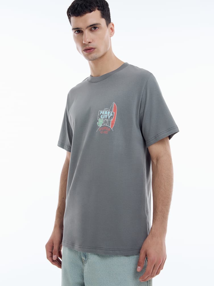 Футболка из хлопка с пляжным принтом