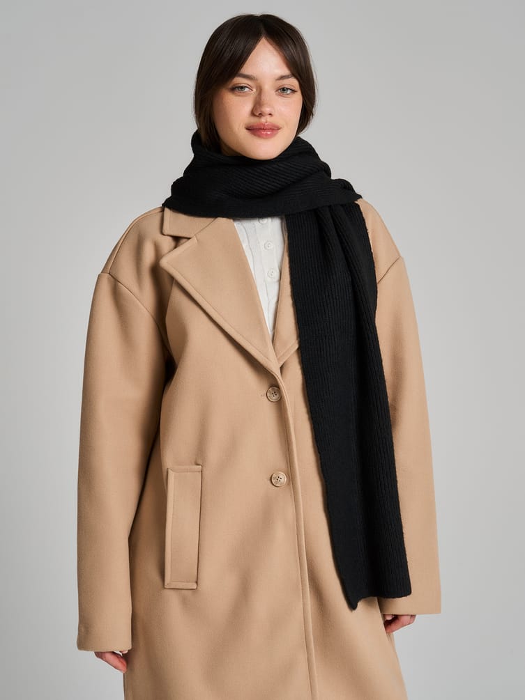 Зимний однотонный шарф