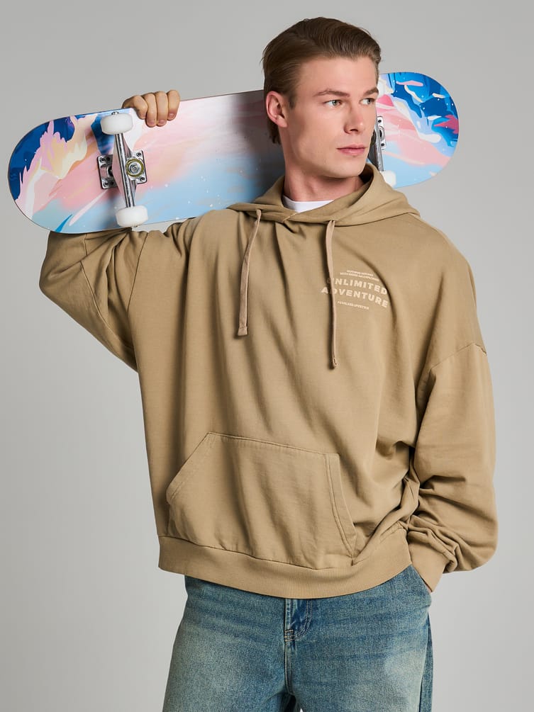 Худи варенка с надписью и начесом