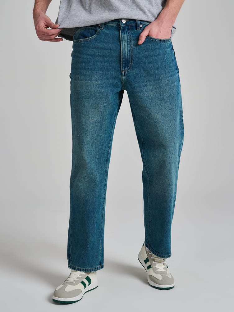 Джинсы багги зауженные