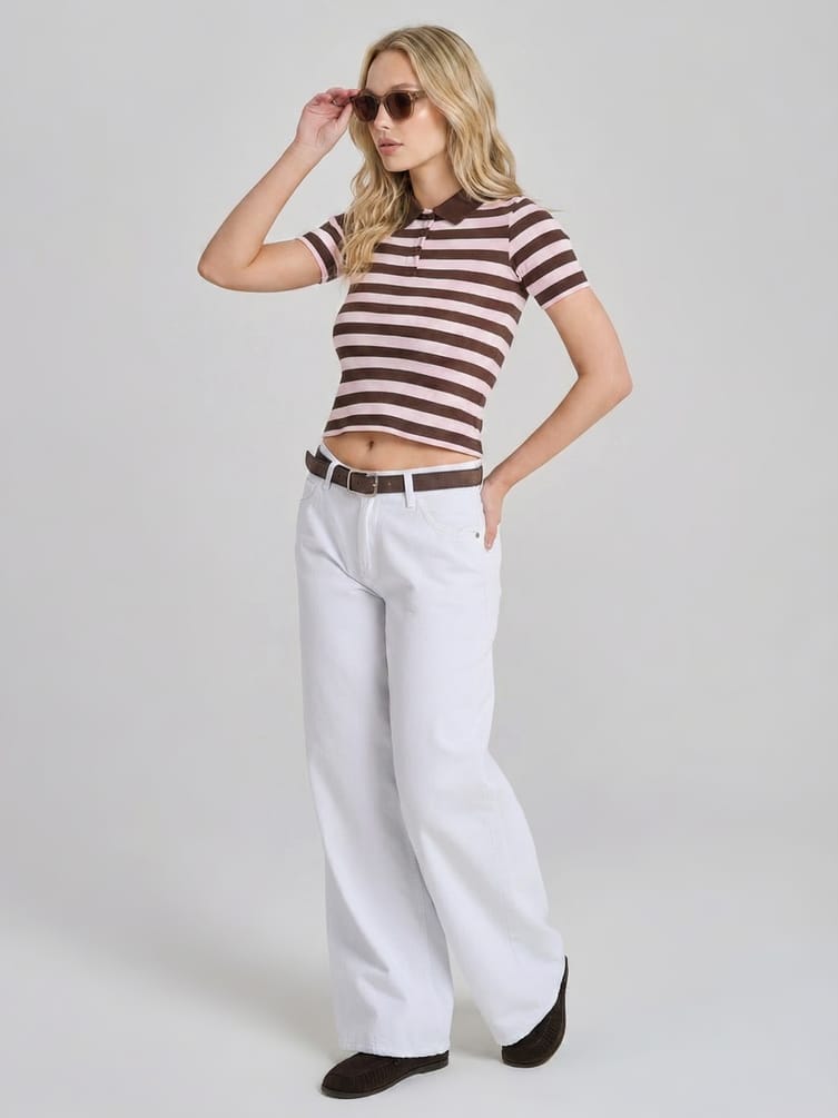 Футболка-поло в полоску