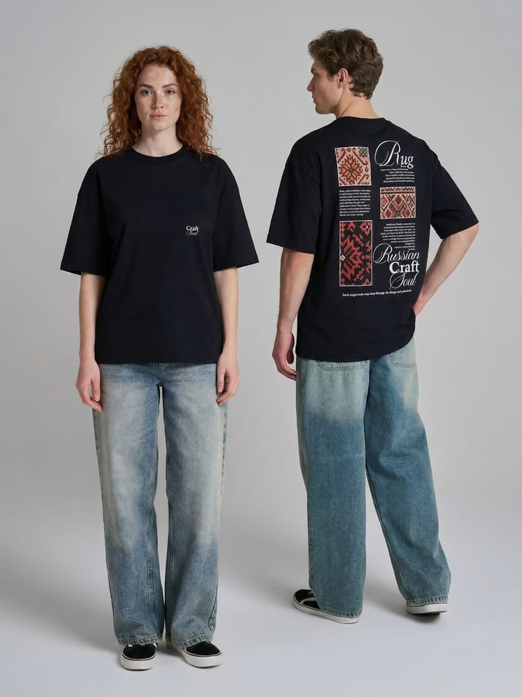 Футболка оверсайз с принтом Russian Vibes