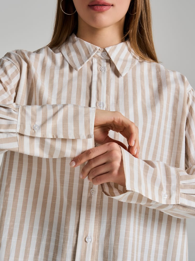 Плотная классическая рубашка в полоску