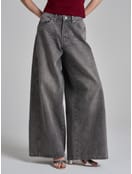 Джинсы широкие с завышенной талией