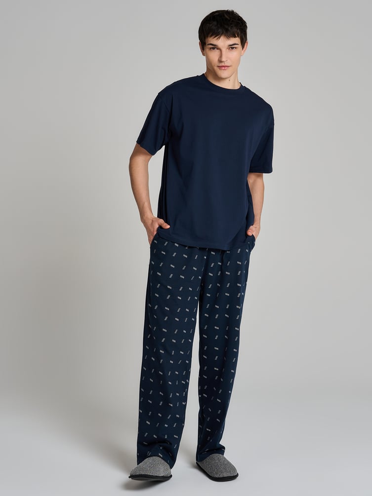 Пижама хлопковая с футболкой и брюками