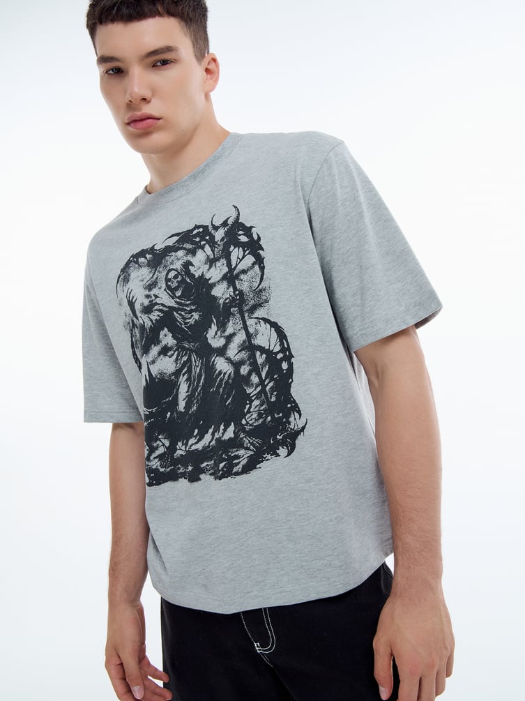 Футболка свободного кроя с принтом