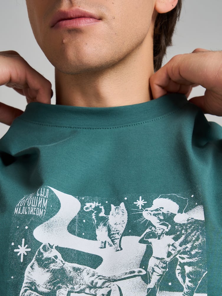 Футболка хлопок с новогодним принтом