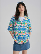 Рубашка гавайская с принтом