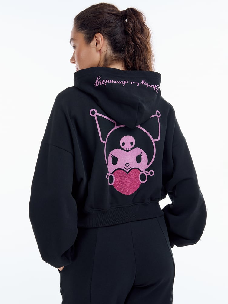 Укороченная зипка Kuromi c кружевом и бантиками