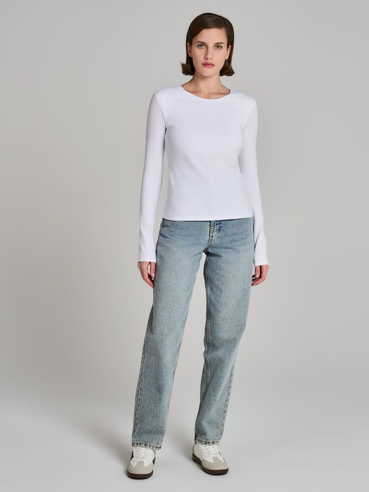 Джинсы мом с высокой посадкой