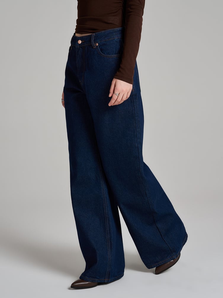 Джинсы широкие палаццо