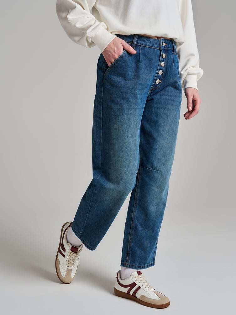 Джинсы широкие Balloon на пуговицах