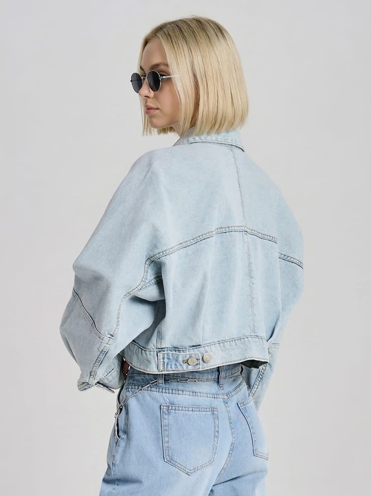 Куртка джинсовая оверсайз укороченная