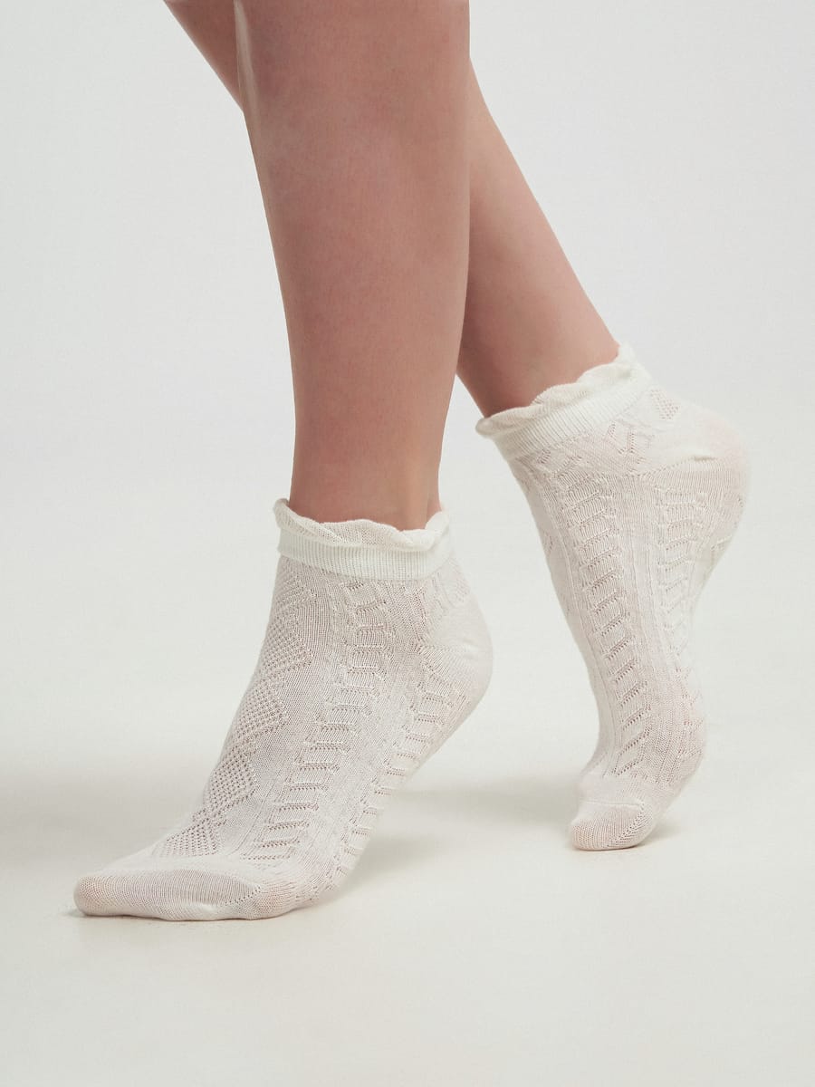 Набор коротких носков с рюшами - 2 пары