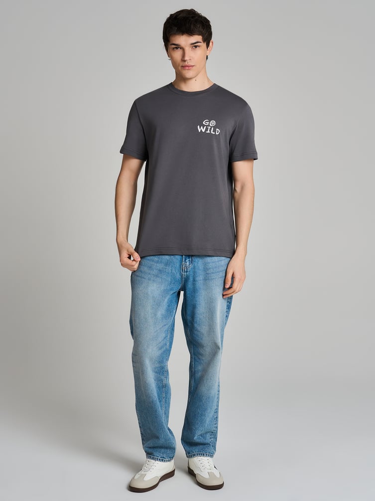 Футболка хлопковая с принтом на спине