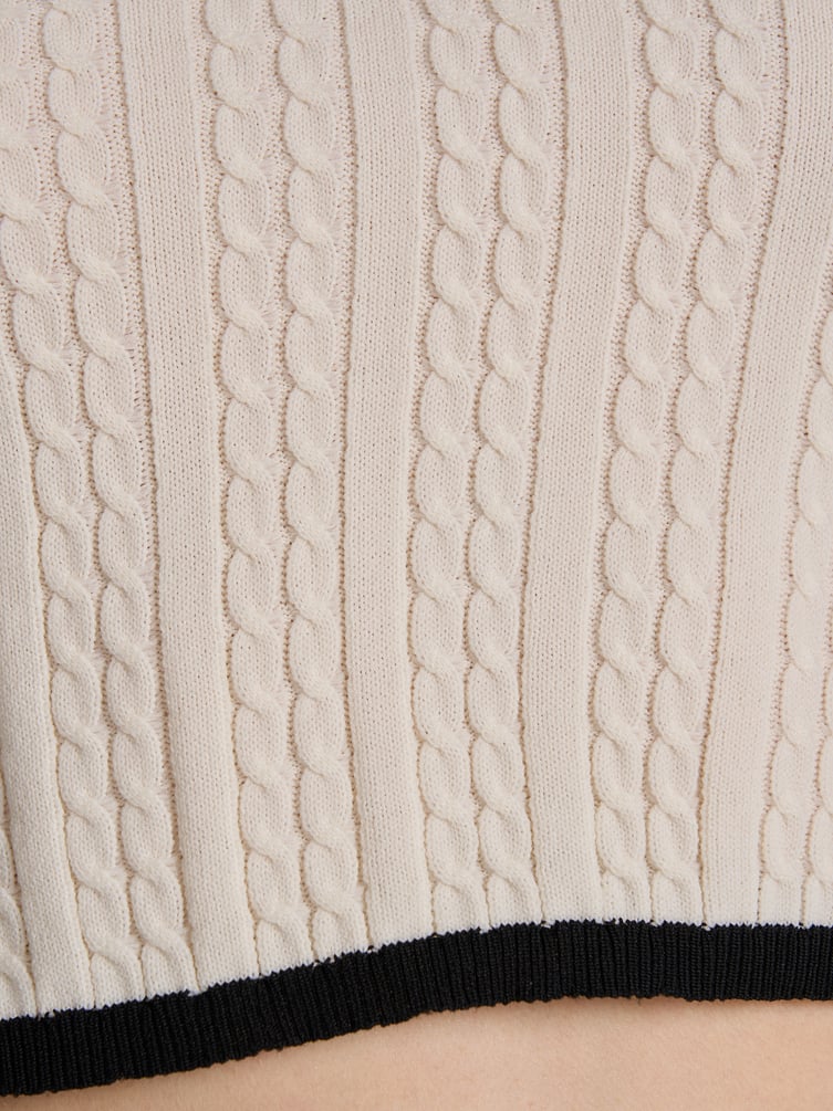 Пуловер трикотажный с косами