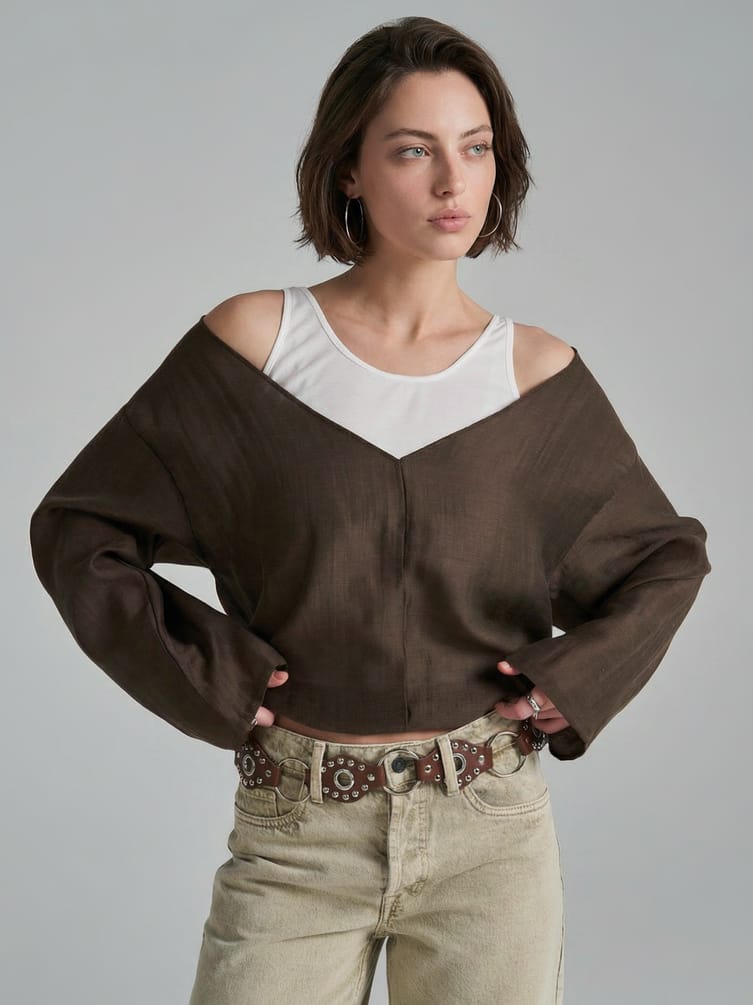 Блузка многослойная с топом