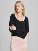 Лонгслив приталенный с длинными рукавами клеш