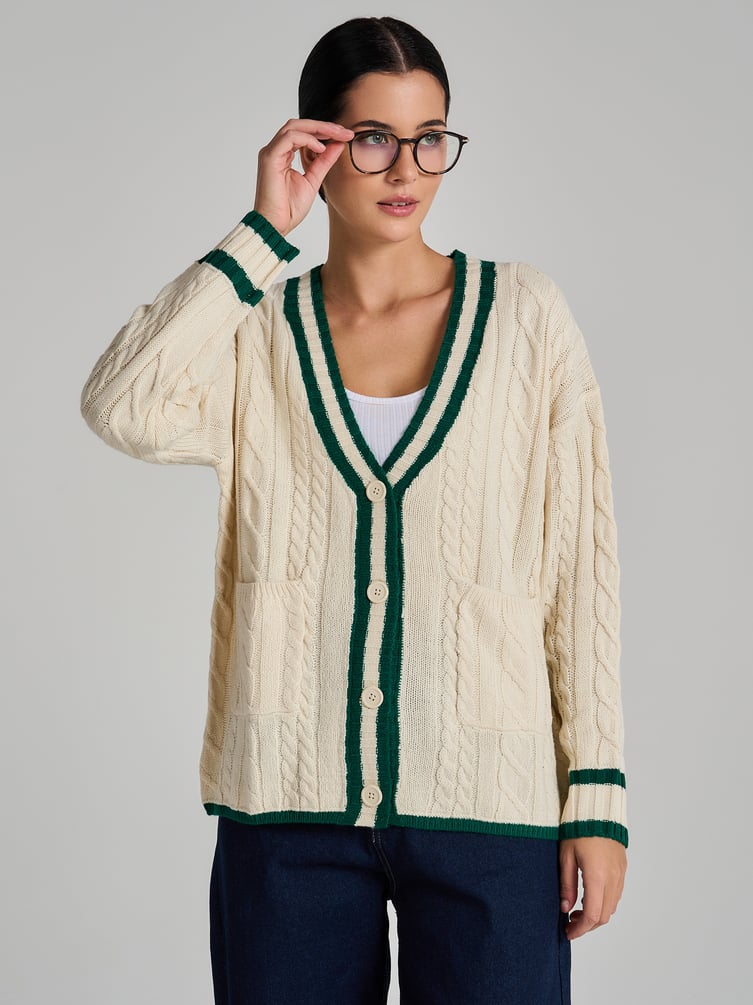 Кардиган вязаный оверсайз на пуговицах