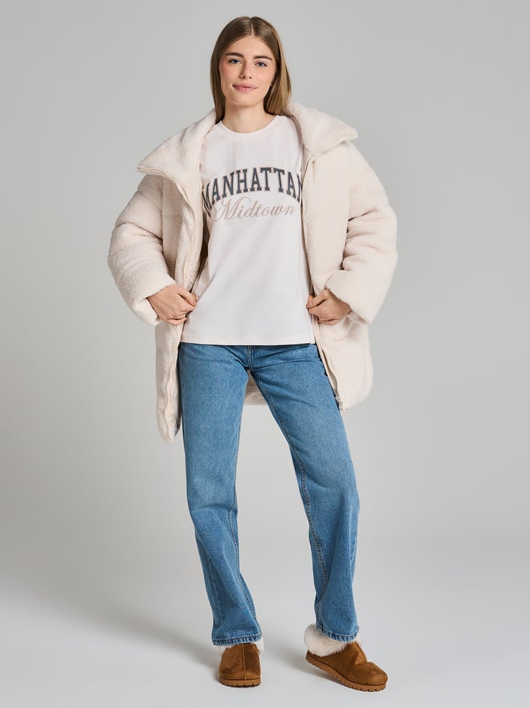 Хлопковая футболка оверсайз с надписью