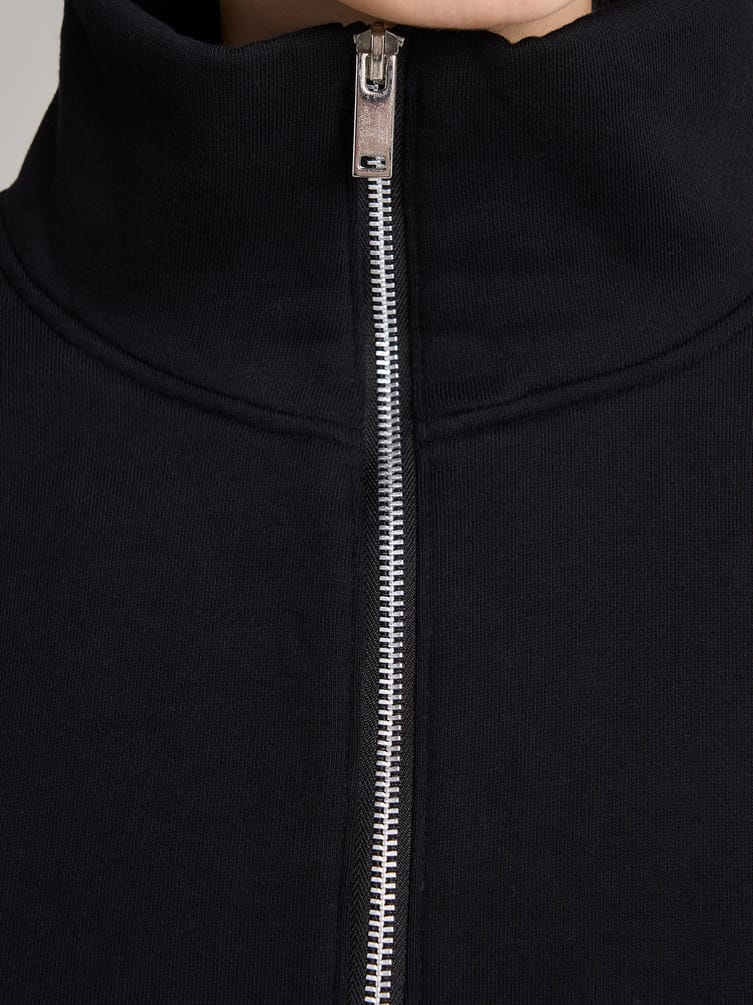 Теплая толстовка оверсайз с полузамком и начесом