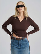 Джемпер приталенный с завязками