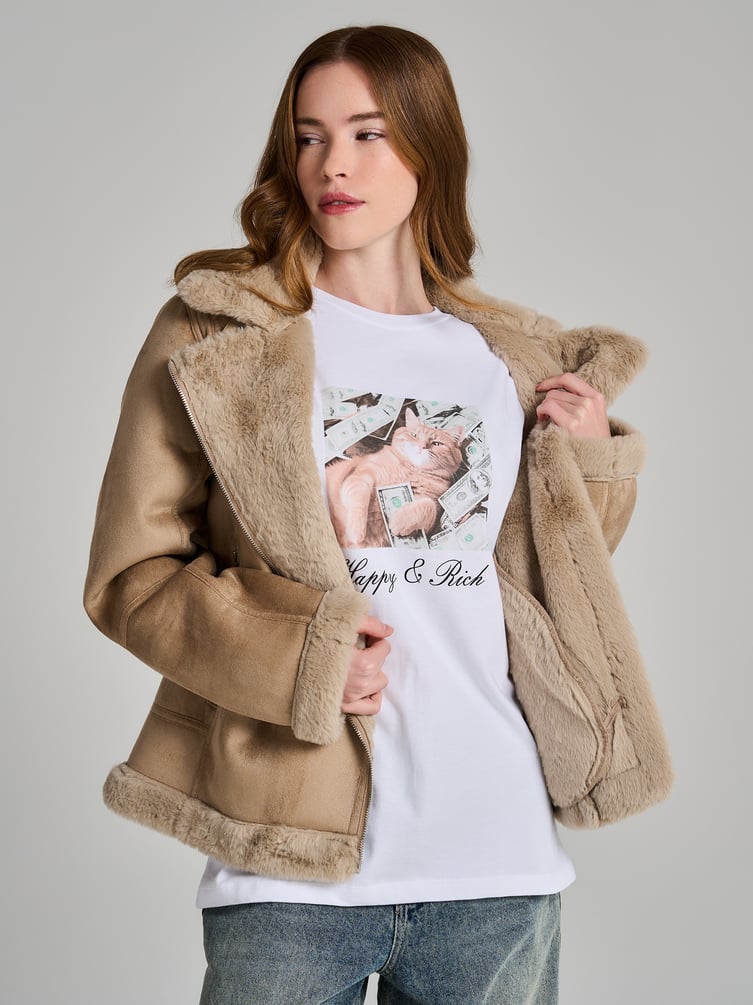 Футболка оверсайз с принтом кота