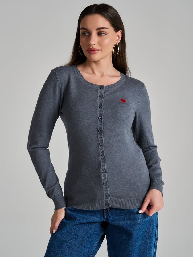 Кардиган на пуговицах с вышивкой