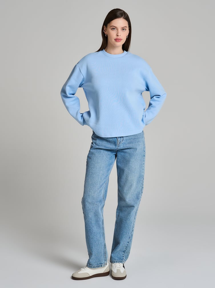 Трикотажный свитшот в рубчик