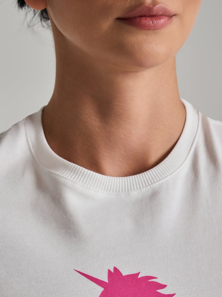 Футболка из хлопка с принтом единорога