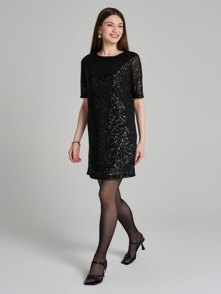 Вечернее блестящее платье с пайетками