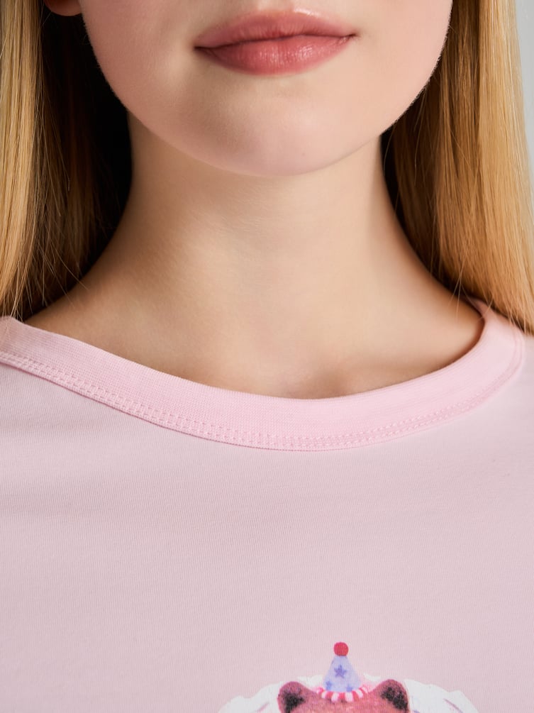 Футболка облегающая с принтом