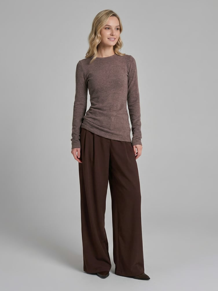 Лонгслив асимметричный с драпировкой