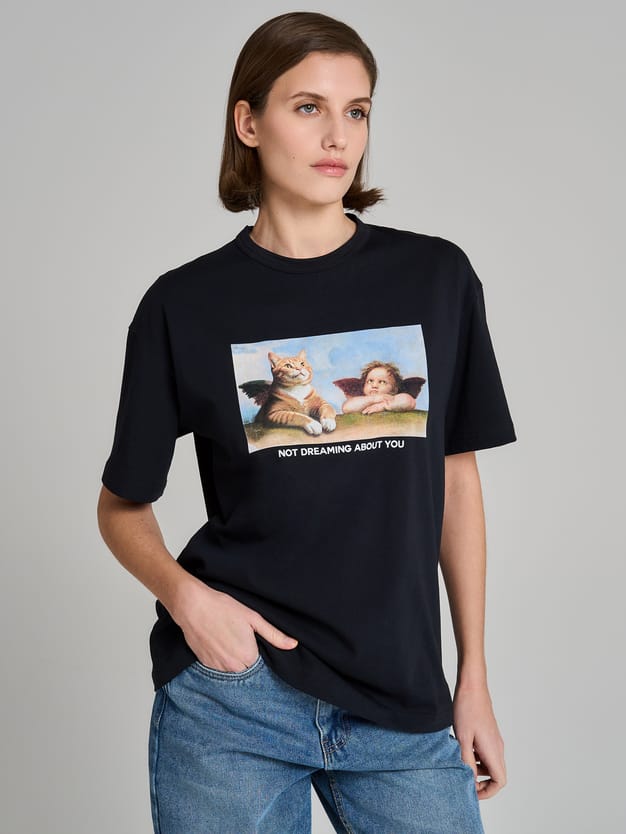 Футболка из хлопка с принтом